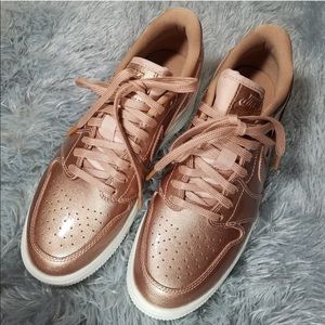 Nike Air Jordan 1 Rose Gold Platform Sneakers